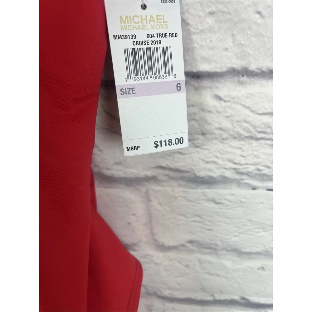 Michael Kors NWT Red Lace Front One Piece Swimsuit Beachy Size 6